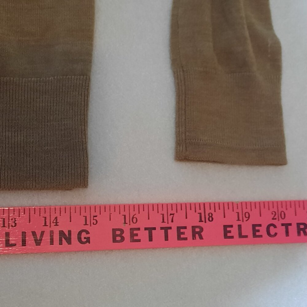 NWT Extra Fine Merino Wool Washable V Neck Caramel Brown Pullover Sweater Small - Picture 15 of 16